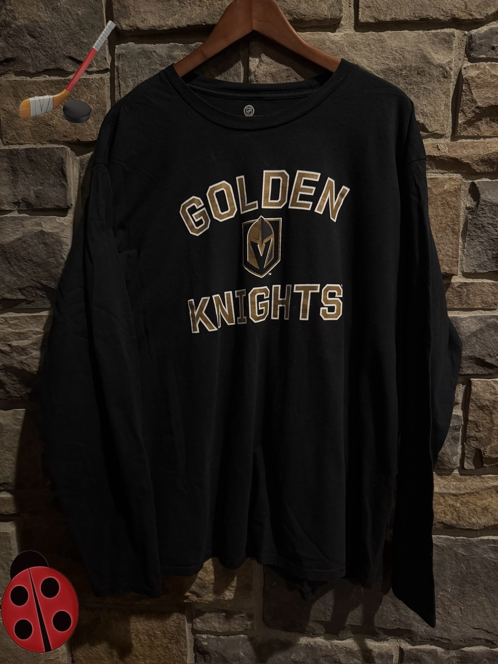 Golden Knights Black Long-Sleeve Graphic Shirt -XXL